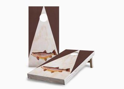 Skip's Garage Wood Trout Corn Hole Board Set
