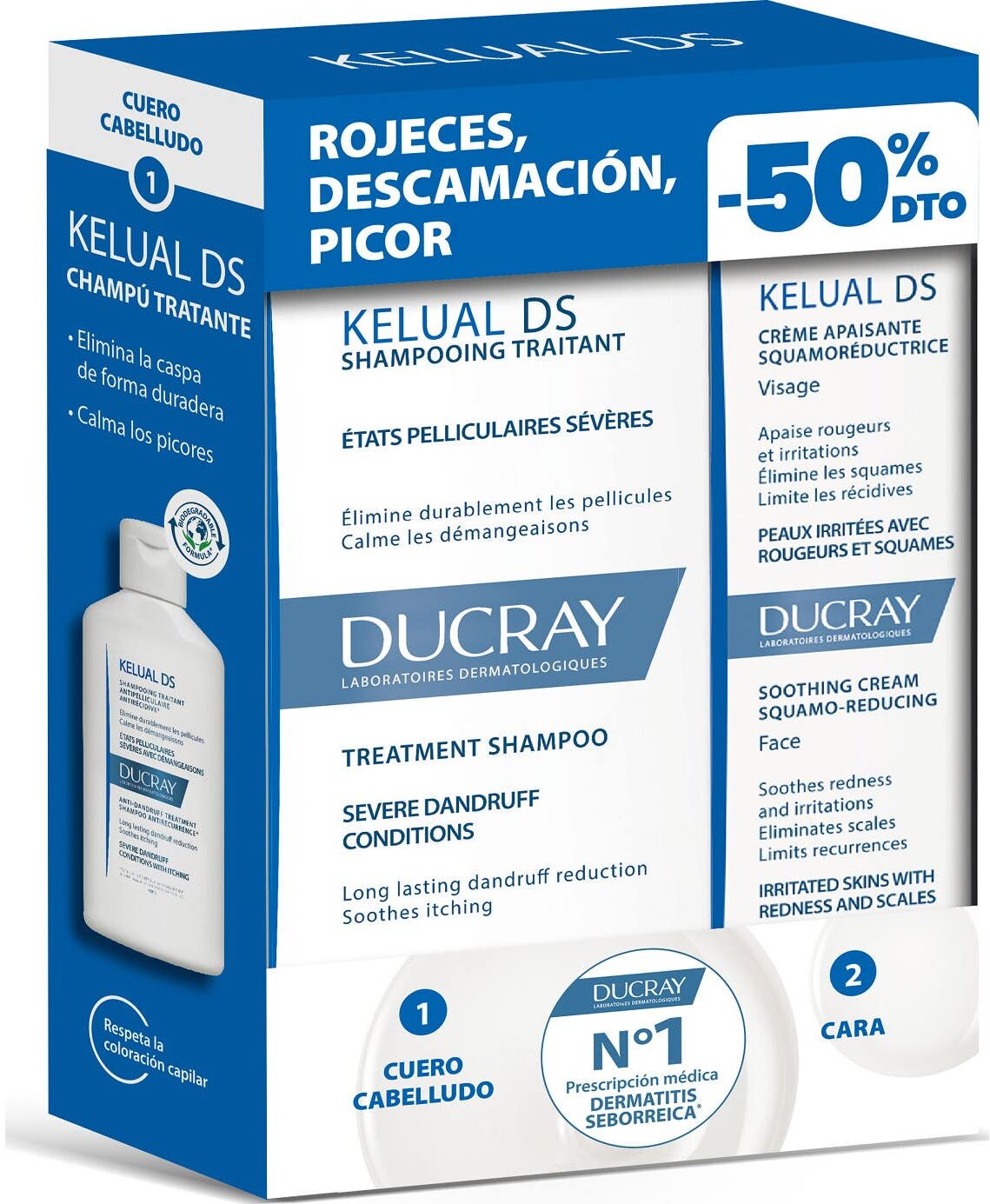 Ducray Pack Kelual Ds Champú + Kelual Ds Crema Facial