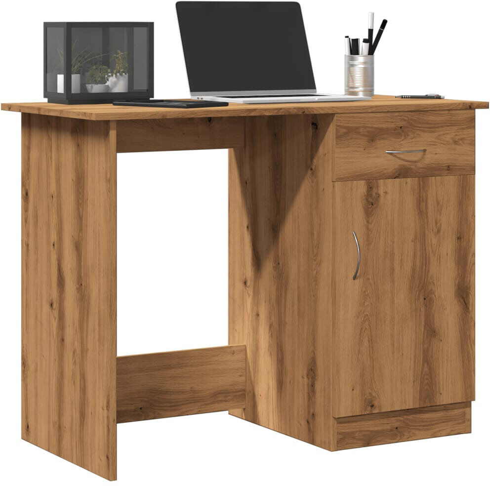 Latitude Run Nelly Desk Engineered Wood Bedroom Office Corner Study Desk Artisan oak 76cm H X 100cm W X 50cm D