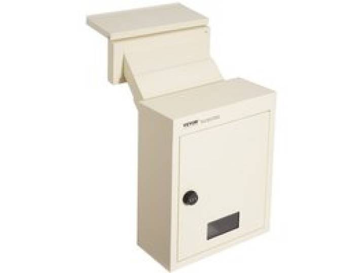 VEVOR Boîte aux Lettres Encastrable Murale, 320x158x430 mm, Boîte de Dépôt Courrier Travers Mur, 70 à 200 mm, en Acier Robuste, Verrou à Code Combinaison pour Lettres Chèques Clés Maison Bureau, Beige