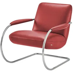 KOINOR Freischwingersessel aus Echtleder Jingle , rot , Maße (cm): B: 80 H: 83 T: 95.0