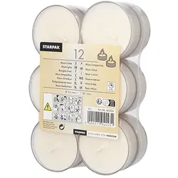 Papstar 12 Maxi Lichte Ø 57,5 mm · 26 mm weiss · Brenndauer ca. 8 h, in Polycarbonathülle