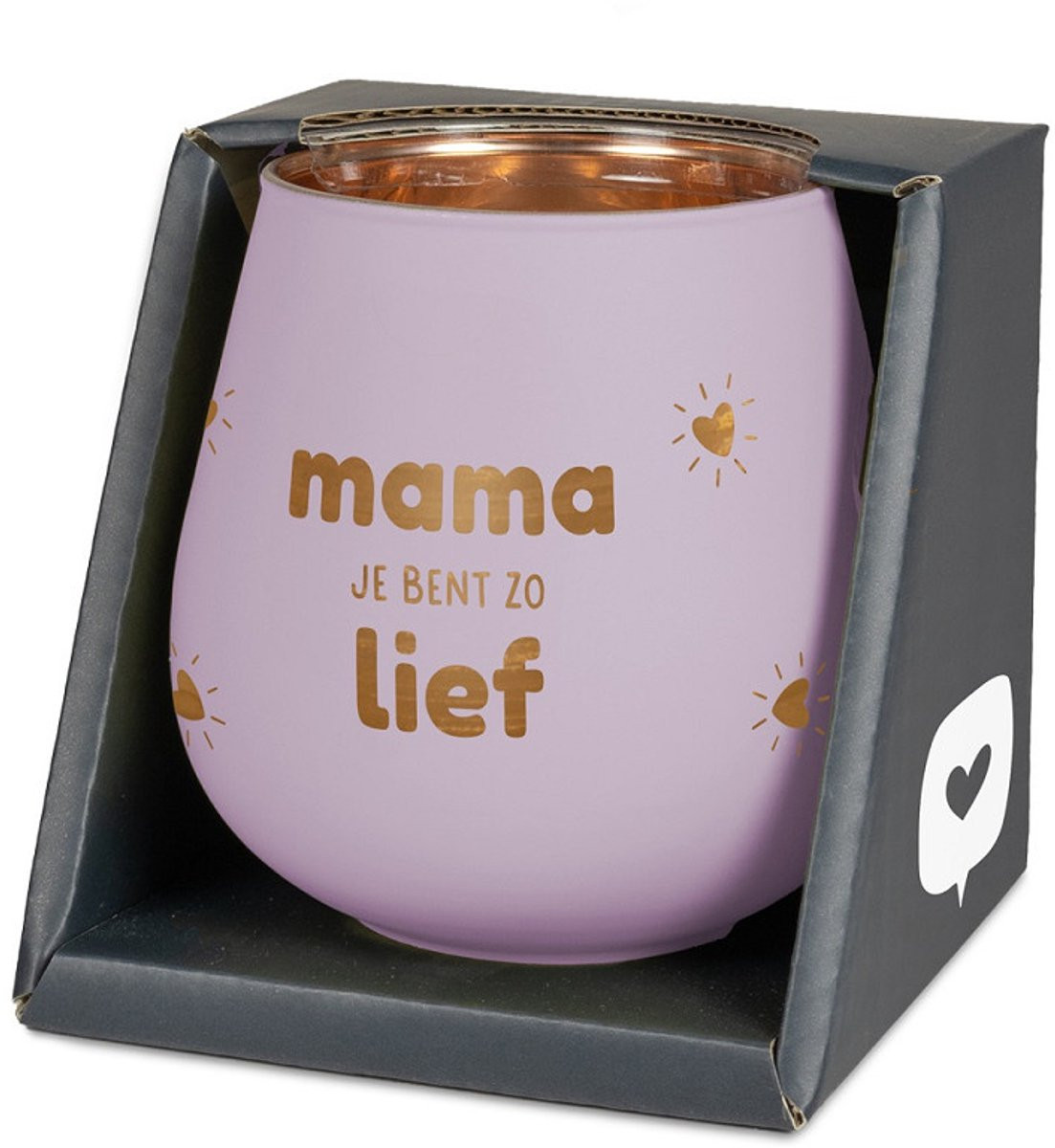 Glazen sfeerlichthouder Mama je bent zo lief voor tealights