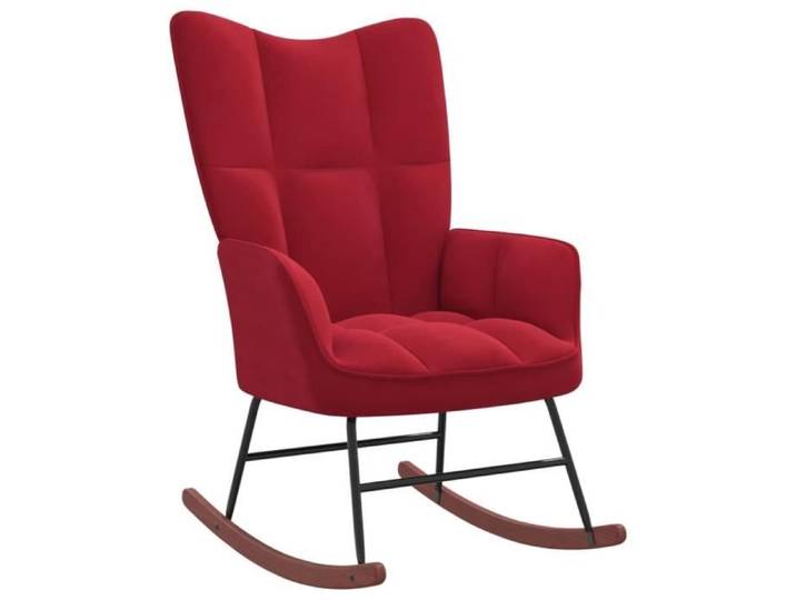 Fauteuil à bascule Superbe© - Contemporain - Rouge bordeaux Velours