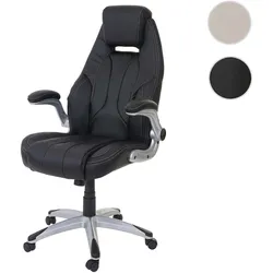 Bürostuhl HWC-A65, Schreibtischstuhl Chefsessel Drehstuhl, Kunstleder MVG-zertifiziert ~ schwarz