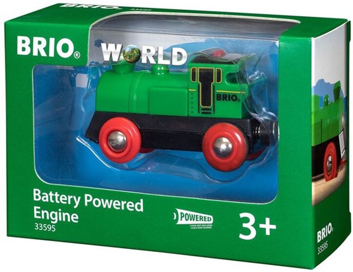 Locomotive verte puissante à piles - Accessoire circuit de train en bois - Brio
