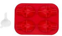 KitchenNation Skull Ice Block Mold, Skull Shape Whiskey Ice Block, Silicone Skull Ice Grid, Creative Ice Model For Bar red