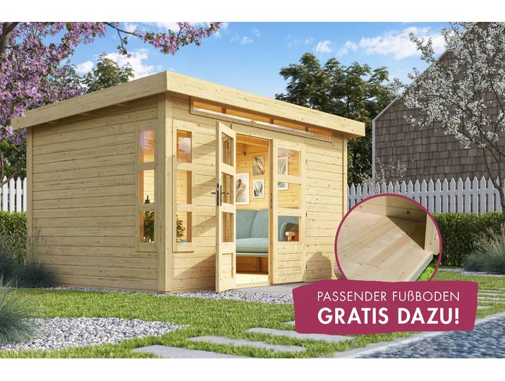 Gartenhaus KARIBU Kolimasee 7 , beige (naturbelassen), Holzwerkstoff, Gartenhäuser, Gartenhaus, naturbelassen