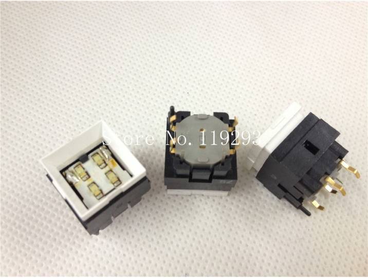 [ BELLA] JA-E importe un interrupteur à bouton-poussoir LED jaune-vert japonais avec micro-interrupteur Tact - 20 pièces/lot