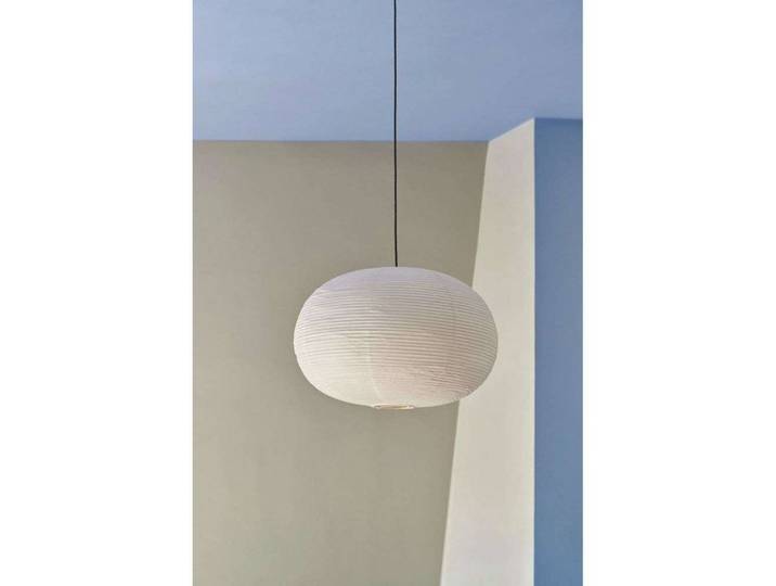HAY Lampenschirm Paper Shade Ellipse, 70 cm – ohne Kabelset Ellipse, weiß / opal, für Wohn- / Esszimmer, Papier / Lunolit / Lunopal, Skandinavisch