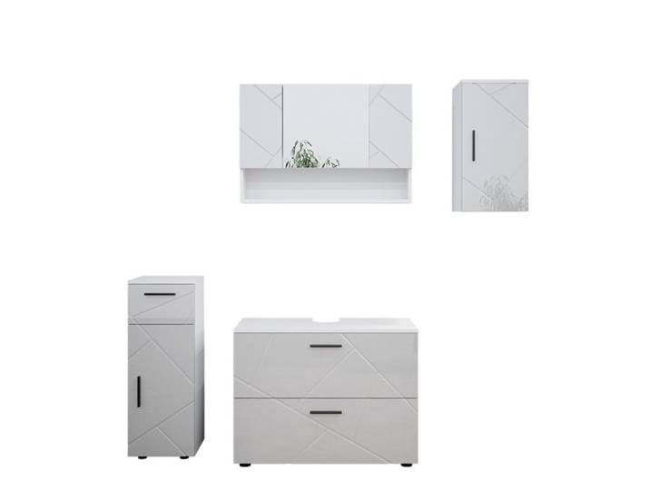 Meubles bain Irma 4 pièces Blanc Haute brillance Vicco 39586