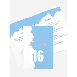 Menükarten Geburtstag selbst gestalten mit Spruch und Fotos im Onlinedesigner bei Meine-Kartenmanufaktur.de