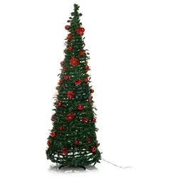 LUMIDA Xmas Popup-Baum Dekoelemente & LEDs 6h-Timerfunktion Höhe 180cm, Ø 60cm