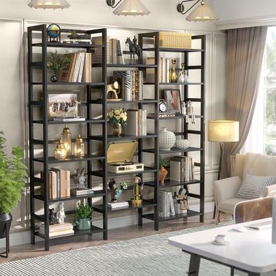 Rackcog 6-Tier Solid Bamboo Bookcase,Large Freestanding Open Bookshelf with 17 Display Shelves,Easy To Assemble