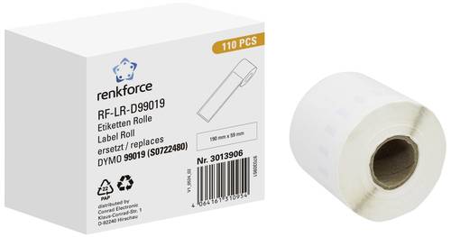 Renkforce Etiketten Rolle Kompatibel ersetzt DYMO DYMO 99019 190 x 54mm Papier Weiß 110 St. Permanent haftend Universal-Etiketten