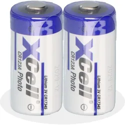 2x XCell 3V Lithium Batterie CR123A 1550 mAh – DL123A / CR17345 – lose Ware