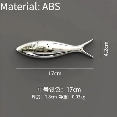 Uplift Picks 3D Gold Fish Wall Decor Electroplated Modern Wall Art Ornament silver 17 Cm