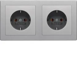 Berker 47206084 Steckdosen-Kom SCHUKO 2f m Ra Q.x alu