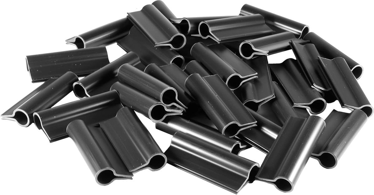 100x PVC Bevestigingsklemmen voor Hekwerk en Privacyscherm - Tuinclips Antraciet - 4,5 cm