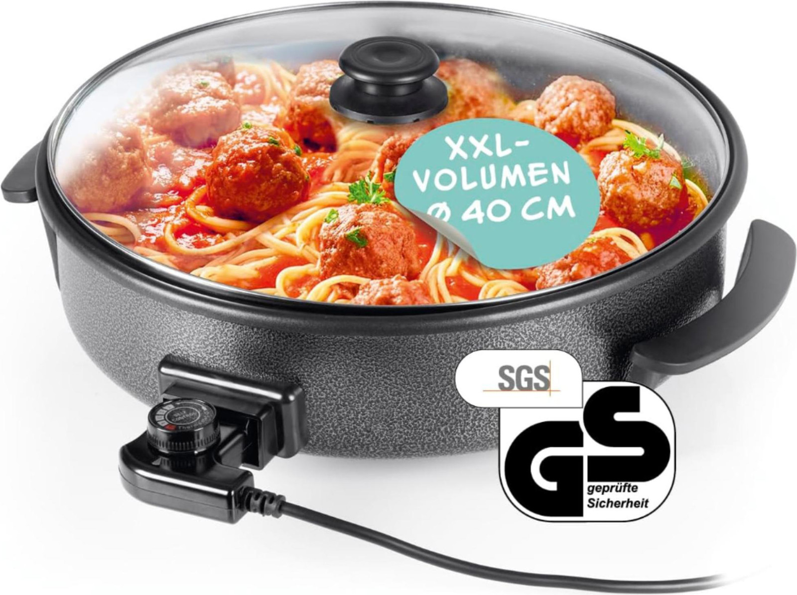Gourmet Maxx Elektrische pizzapan, 1500W, zwart