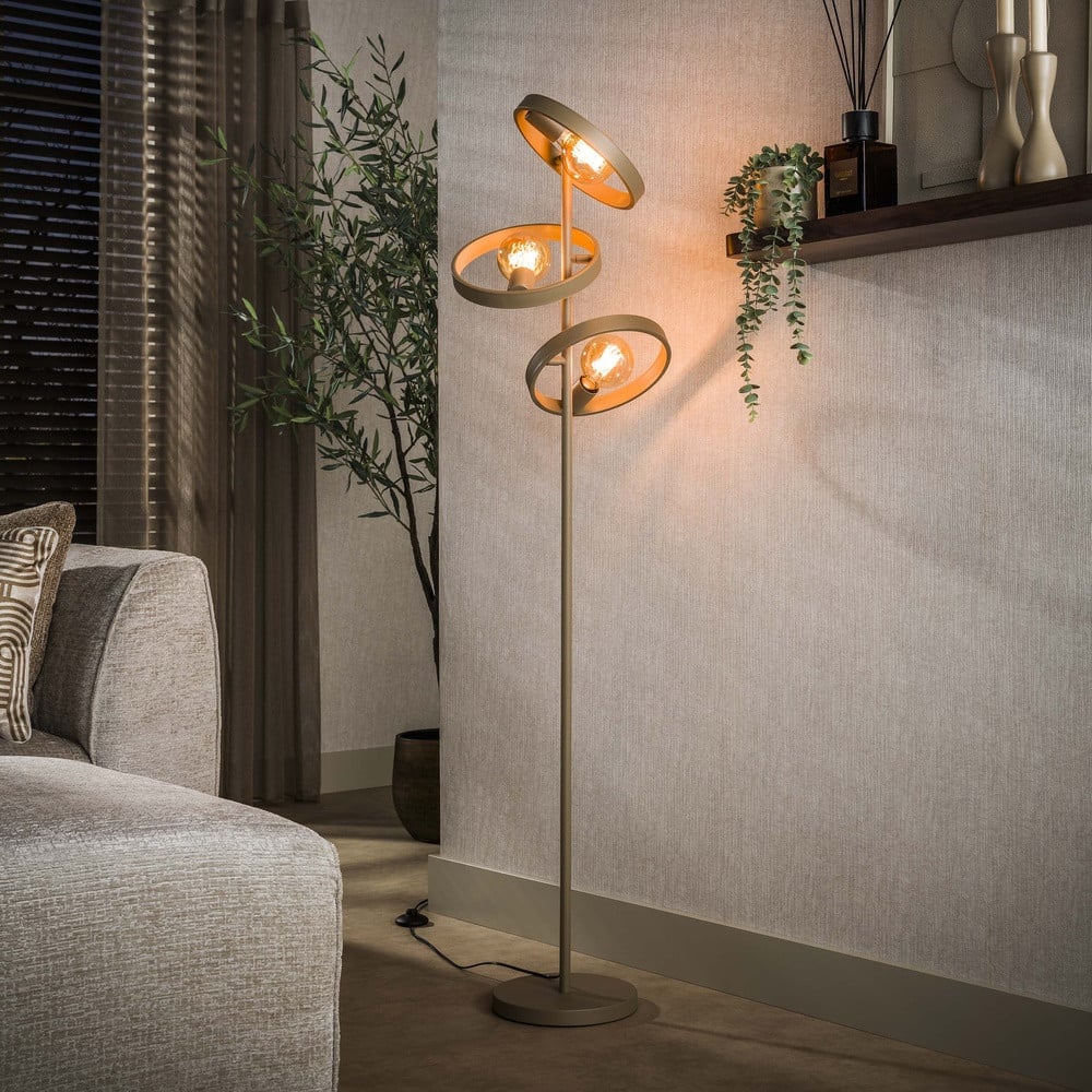 Lyora Hover Ringen vloerlamp - Beige - Hoogte: 155 cm