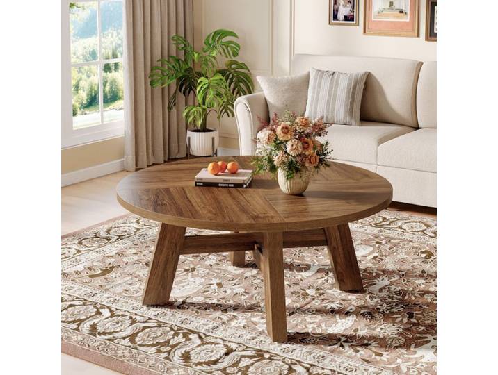 Table basse - LITTLE TREE - Little Tree - 100 cm - Rond - Bois massif (Noyer)