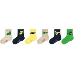 6er Pack camano Soft Baumwoll Patterned Baby-Socken 7250 - meadow green 15-18