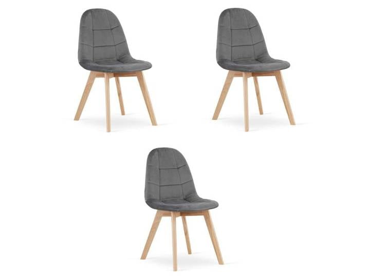 Chaise BORA - Velours Gris Foncé x 3