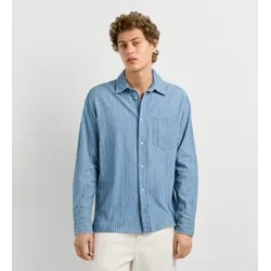 Pepe Jeans für Herren. PM3091279 Blaues Kent-Stripe-Hemd (XS), Lässig, Denim, Langarm