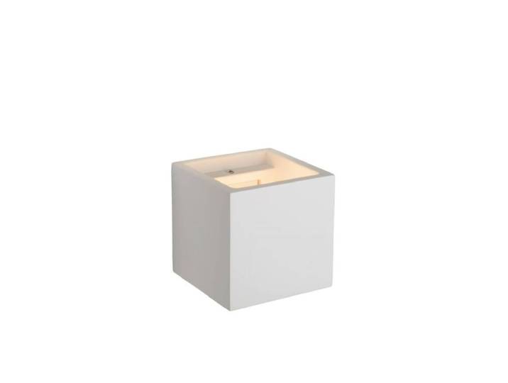 Applique murale cubique plâtre blanc H11.5cm