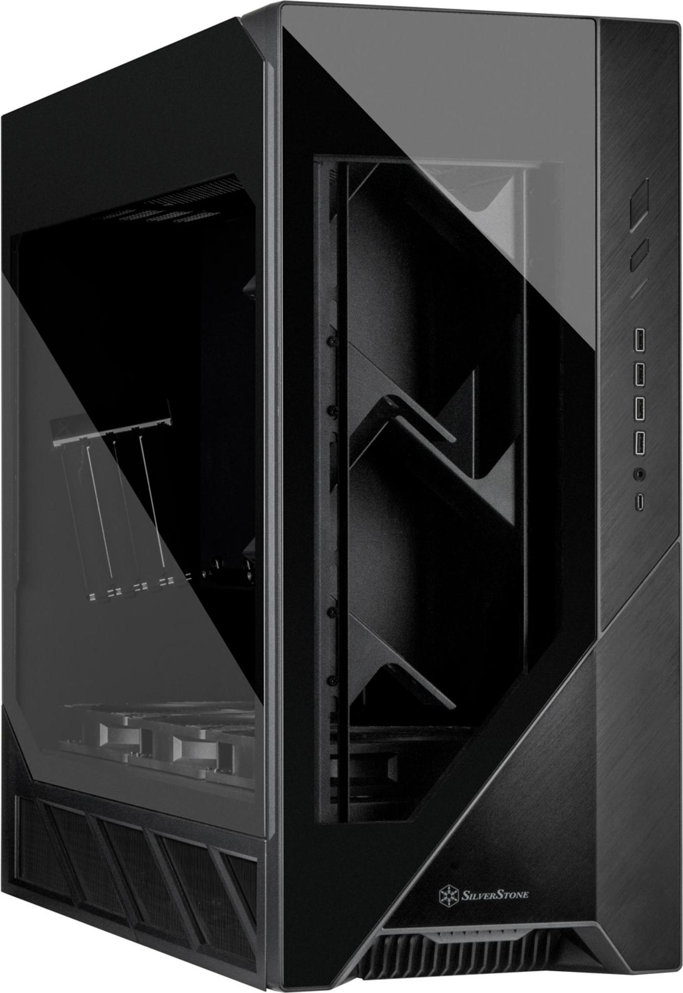 Silverstone SST-ALF2B-G, PC, Schwarz, ATX, micro ATX, Mini-ITX, XL-ATX, Aluminium, Kunststoff, Stahl, Gehärtetes Glas, 1200 W, PS2