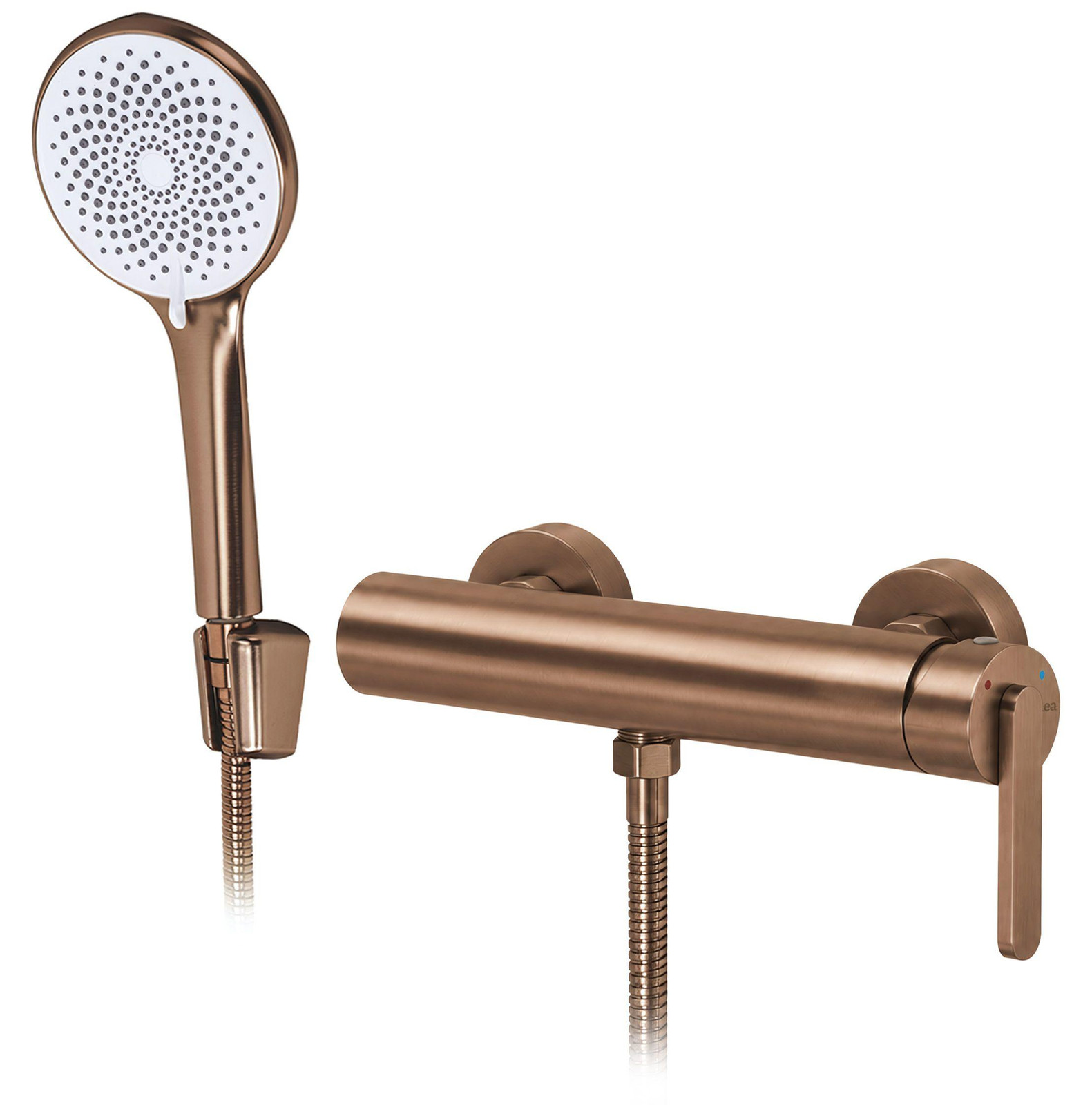 Rea Badkraan Ontario Side Brush Copper met doucheset en sprayfunctie