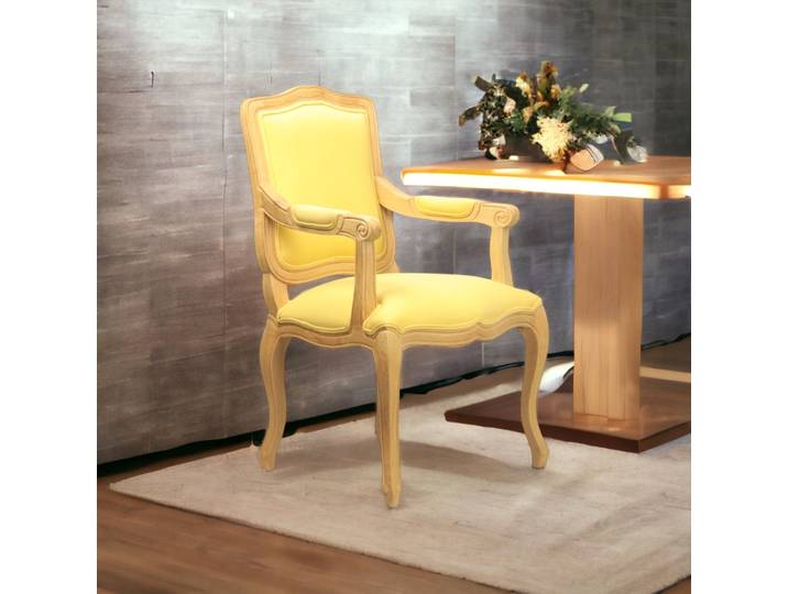 Fauteuil Baroque en Tissu - Jaune