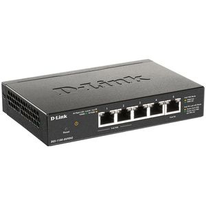 D-Link Switch Gigabit Smart, DGS-1100-05PDV2, managed, 5-Port, 1 Gbit/s, 2x PoE-Out, 1x PoE+-In