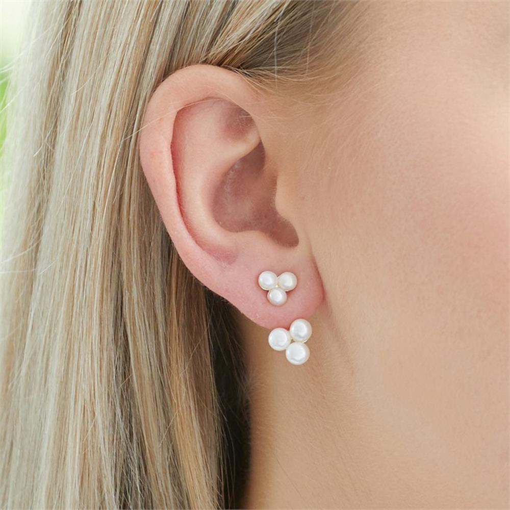 Unique Ear Jackets aus rosévergoldetem 925er Silber mit Perlen rosé