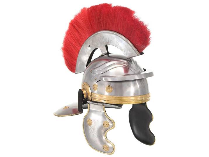 vidaXL Römischer Soldaten-Helm Antik Replik für LARP Silbern Stahl