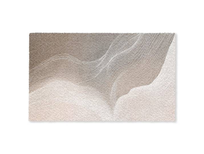 MuchoWow Fussmatte Wellenlinien - Luftströme - Harmonisch Schmutzfänger 150x90 cm, Beige, Kunststoff, Rechteckig, 150x0.4 cm, rutschfeste Unterfläche, Teppiche und Böden, Schmutzfangmatten, Fußmatten