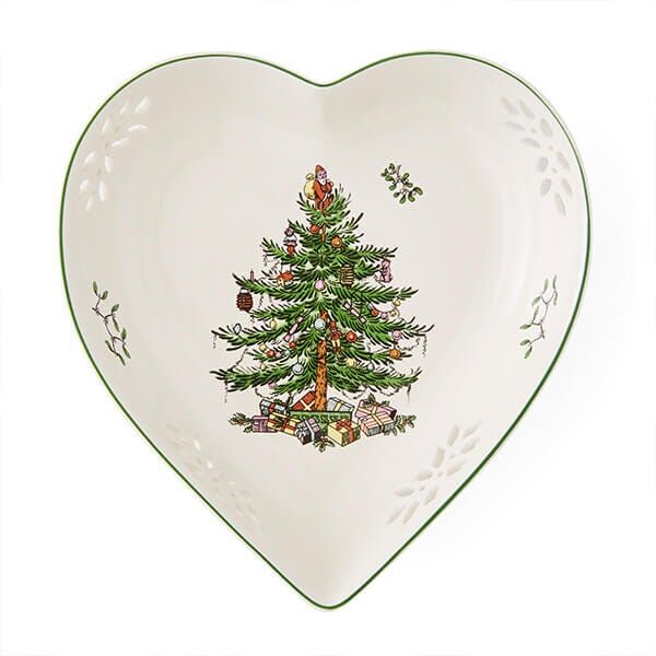 Spode Christmas Tree Pierced Heart Dish