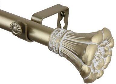 InStyleDesign Floweret 1 Inch Diameter Adjustable Curtain Rod