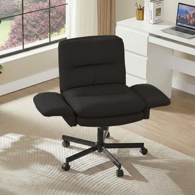 Bestier "Criss Cross Office Chair with Adjustable Armrests, Swivel Computer Chair with 6"" PU Leather Cushion"