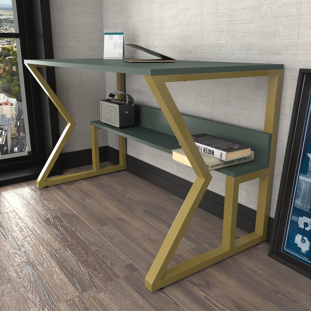 Fairmont Park Waka 120Cm W Computer Desk Gold/Green