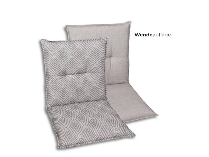 Sesselauflage, Beige, Graphik, Füllung: Schaumstoff, Fleece,Schaumstoff, Vlies, 50x100 cm, pflegeleicht, hochwertige Qualität, langlebig, für den Außenbereich geeignet, mittels Bändern zu befestigen, mittels Gurtband zu befestigen, Wendekissen, Gartenmöbel, Gartenpolster & Auflagen, Sesselauflagen