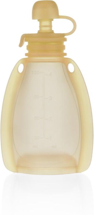 Zopa Silicone Refillable Baby Food Pouch gourde alimentaire 0 m+ Transparent Yellow 120 ml