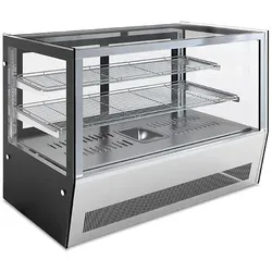 KLIMAITALIA Warenvitrine über Warmtheke. Gehäuse & Böden Edelstahl AISI 304, Befeuchtungsschale, LED-Beleuchtung, Maße 90x53x73 cm