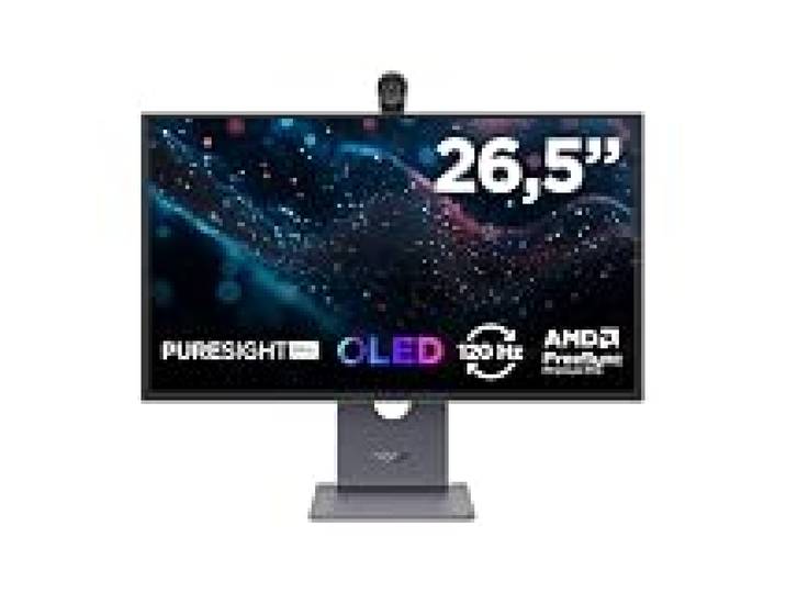 Lenovo Yoga Pro 27UD-10 - Écran 26.5'' UHD QD-OLED (3840 x 2160, 120 Hz, 0.03 ms, 1x HDMI+DP, 99% sRGB, Cable HDMI) - Noir Eclipse
