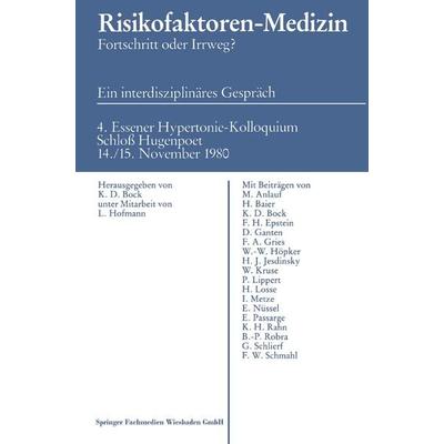 Risikofaktoren - Medizin, Taschenbuch von K. D. Bock, Vieweg & Teubner, 978-3-528-07909-3