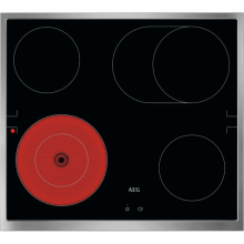 AEG TA64RA06XB Glaskeramikkochfeld herdgebunden 60cm Bräterzone Edelstahlrahmen aufliegend