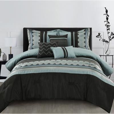 Nanshing Levin 6 Piece Contemporary Chevron Comforter Set
