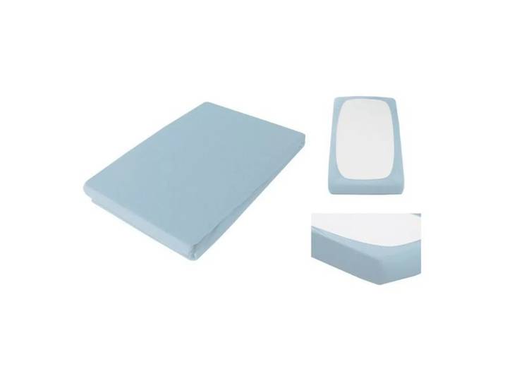 Living Home - Topper Elastic Jersey Fixleintuch Topper, 200X200CM, Hellblau