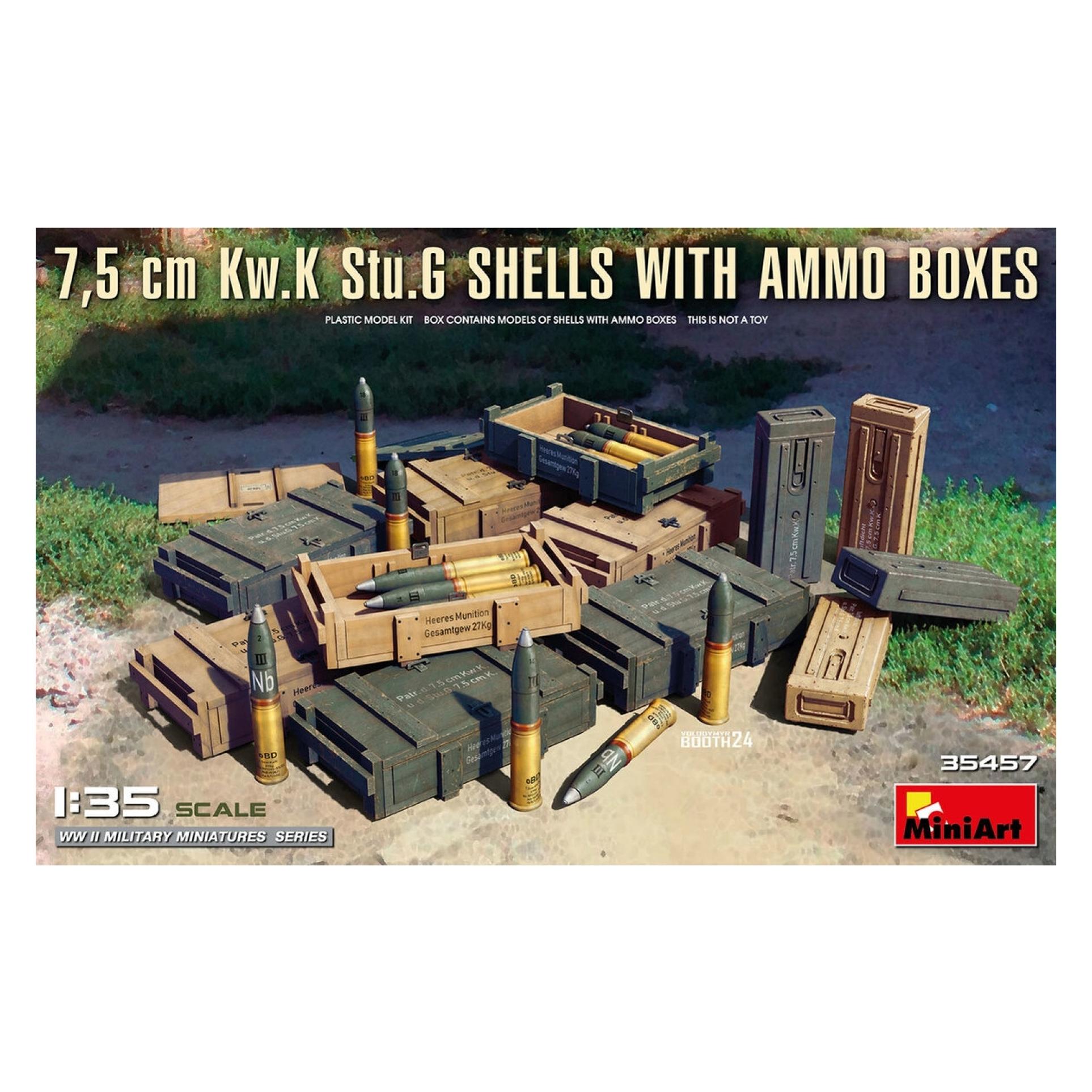 Mini art 1:35 7,5 cm Kw.K Stu.G m. Munitionsboxen (550035457)